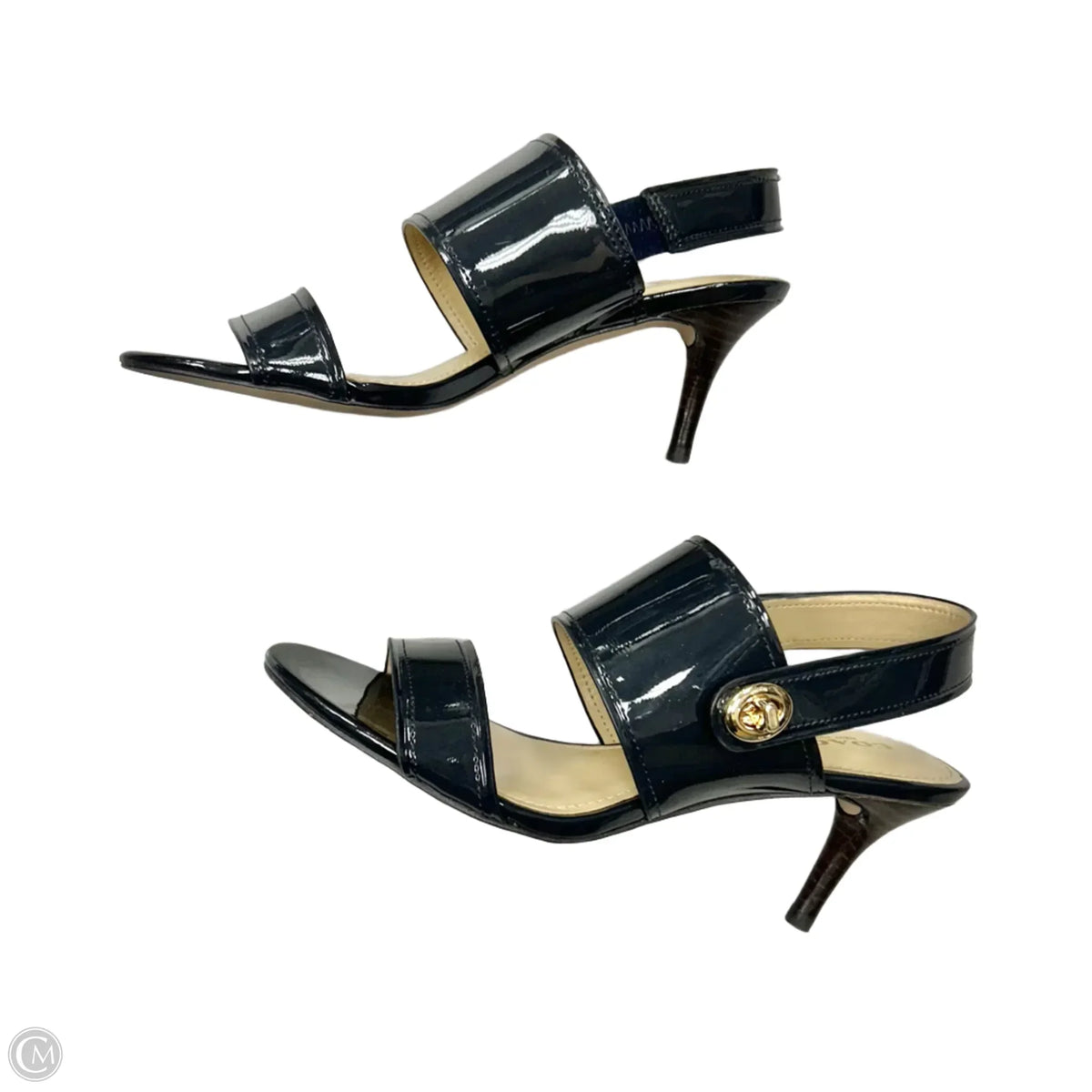 Sandals Designer By Coach In Navy, Size: 6.5