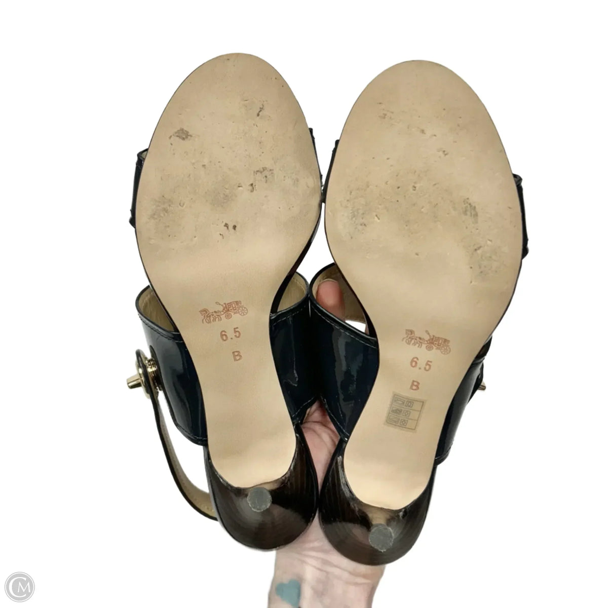 Sandals Designer By Coach In Navy, Size: 6.5