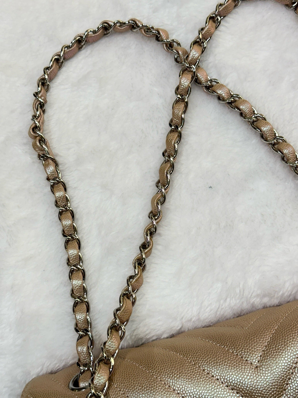 Chanel Medium Classic Chevron Caviar Double Flap 17B Rose Gold SHW