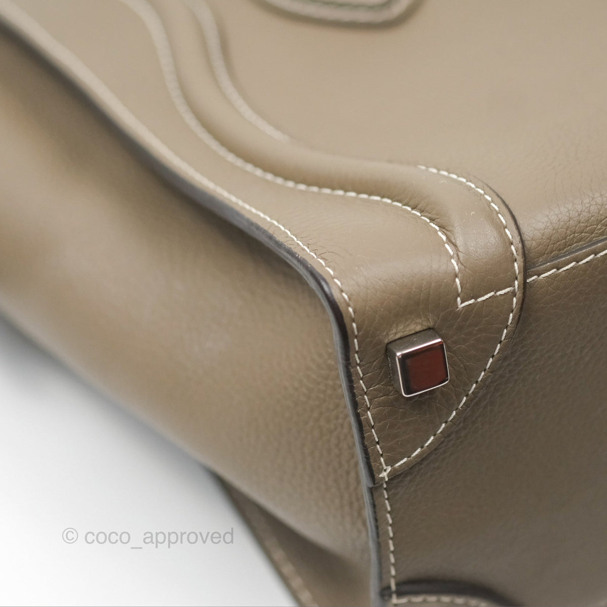 Celine Micro Luggage Bag Souris Drummed Calfskin
