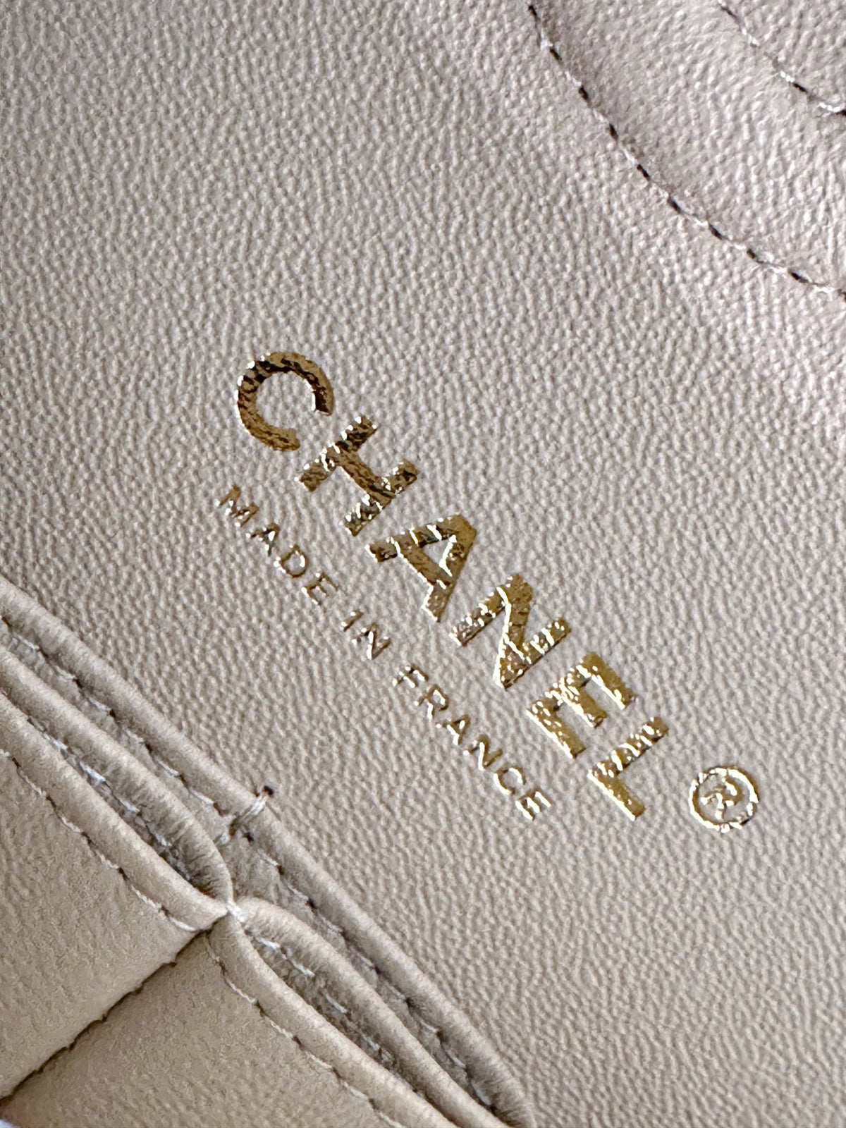Chanel Medium Beige Classic Caviar Double Flap Bag GHW Microchip Singapore local Receipt