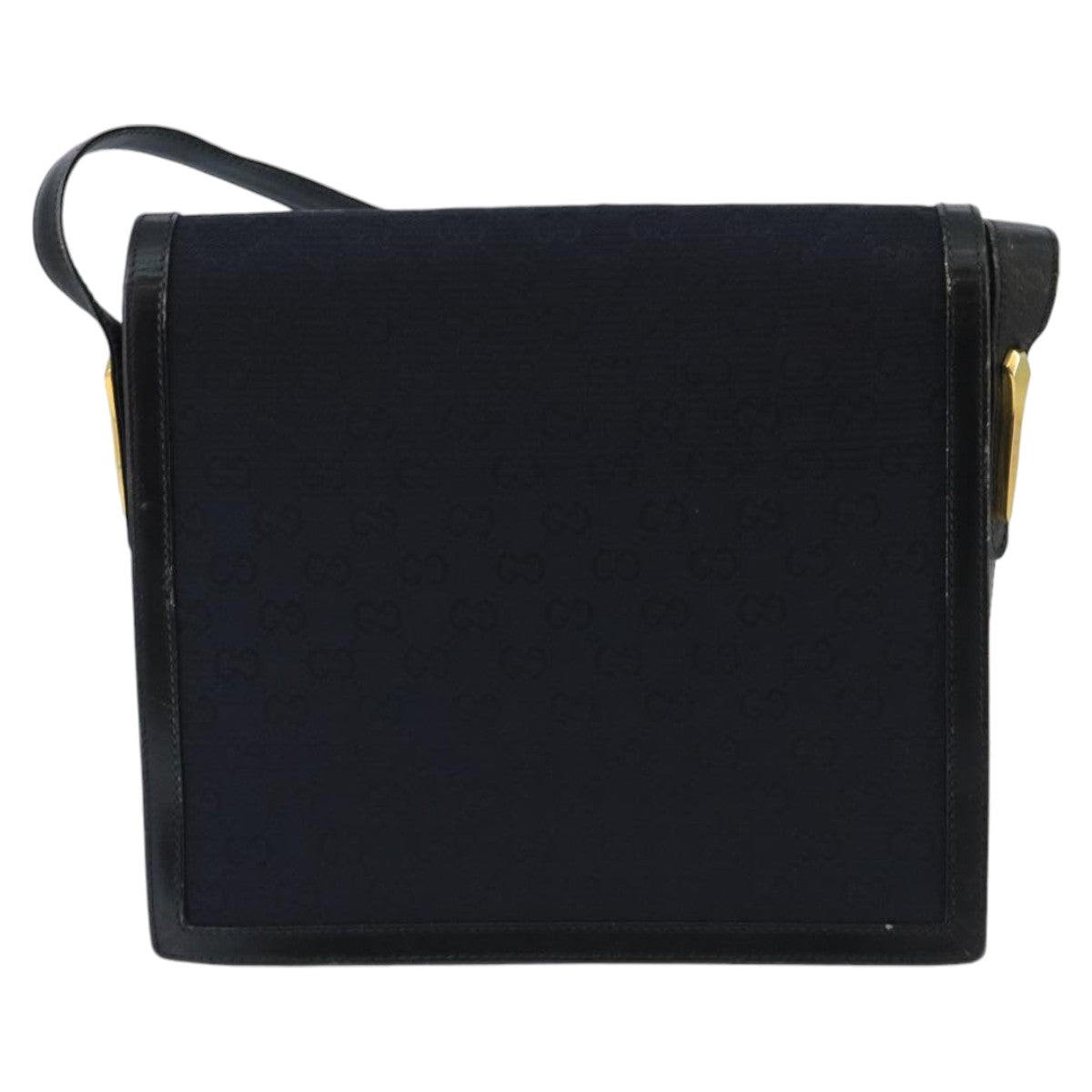 Gucci Horsebit Black Canvas Shoulder Bag