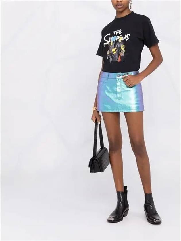 Luxury Balenciaga  WoMen's The Simpsons Printing Small Fit Short Sleeve T-Shirt Black
