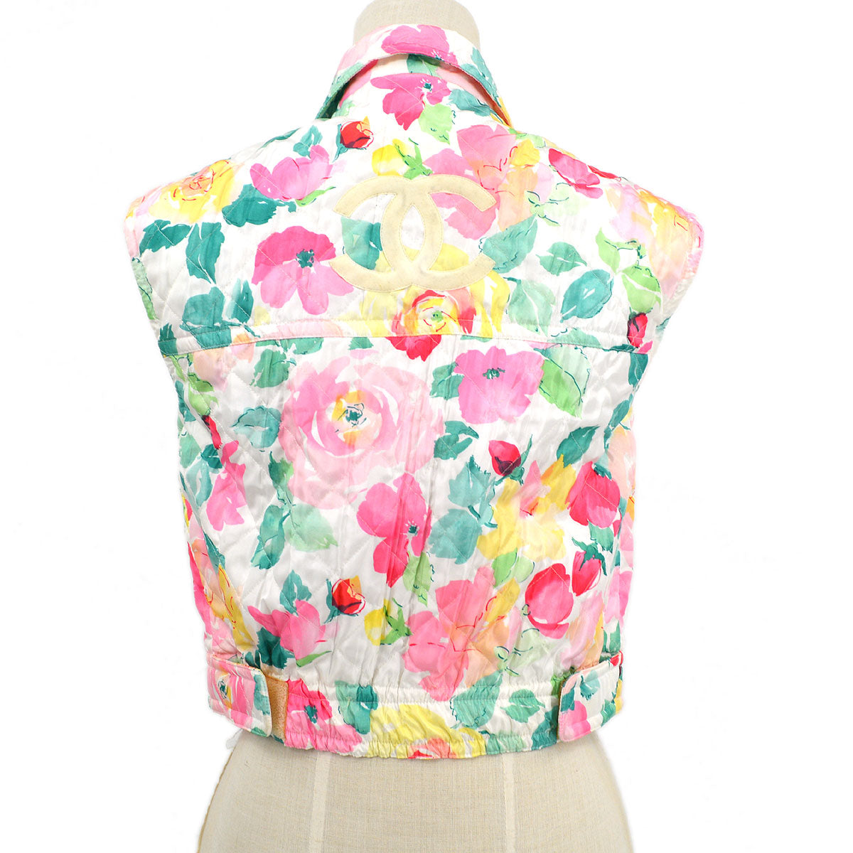 Chanel 1995 Spring floral diamond-quilted vest #38