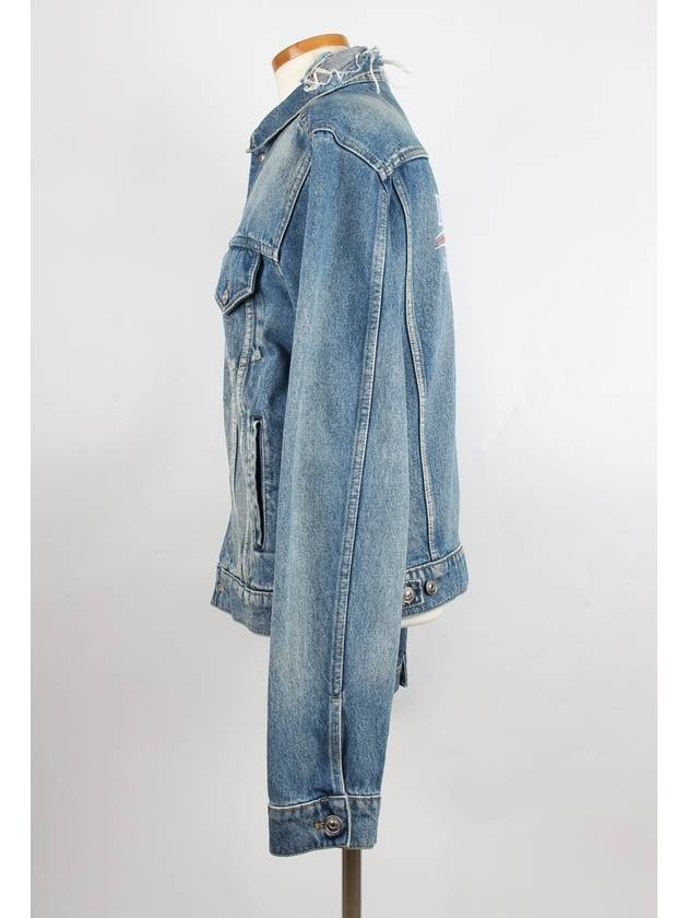 Luxury Balenciaga  wave logo denim jacket 48