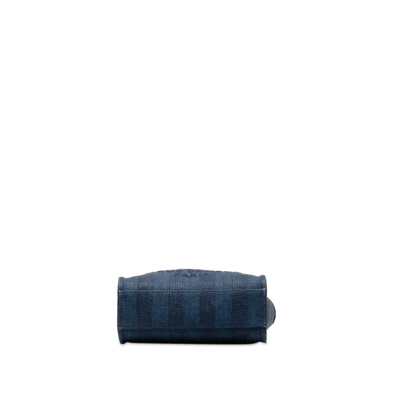 Chanel Dolphin PM Shoulder Bag Navy Raffia Leather  Chanel
