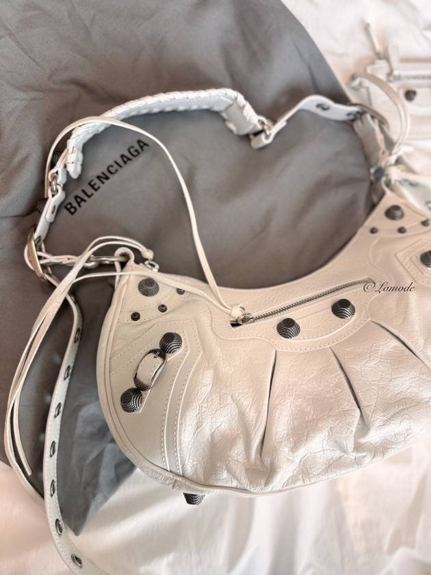 Luxury Balenciaga  Le Cagole Small Leather Shoulder Bag White
