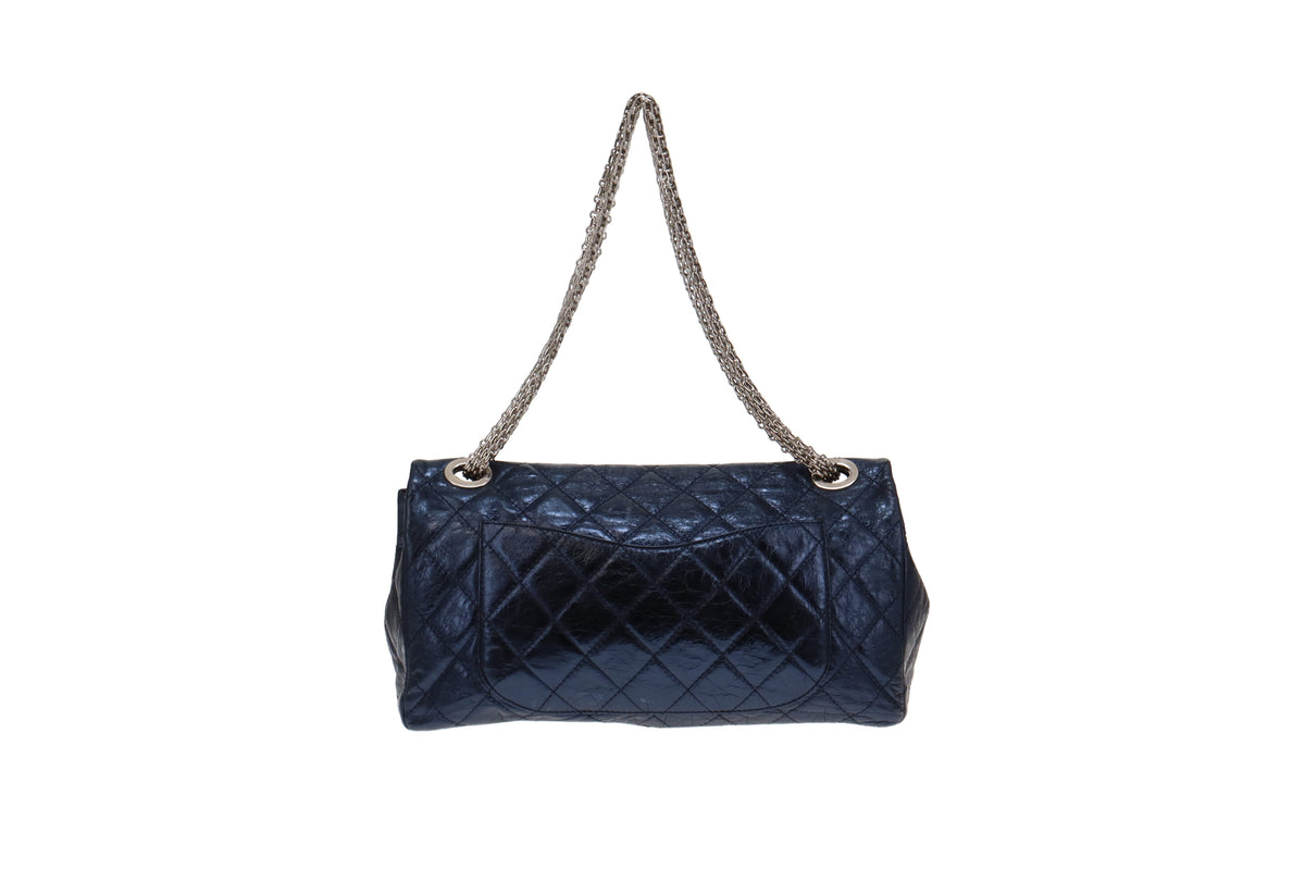 Chanel Metallic Blue Metallic Aged Calfskin 2.55 Reissue 228 Maxi Double Flap Bag 2008/09