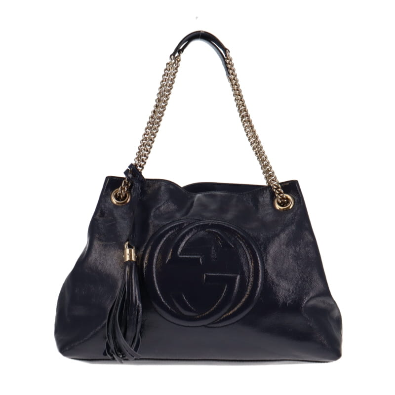 Gucci Soho Chain Tote Navy