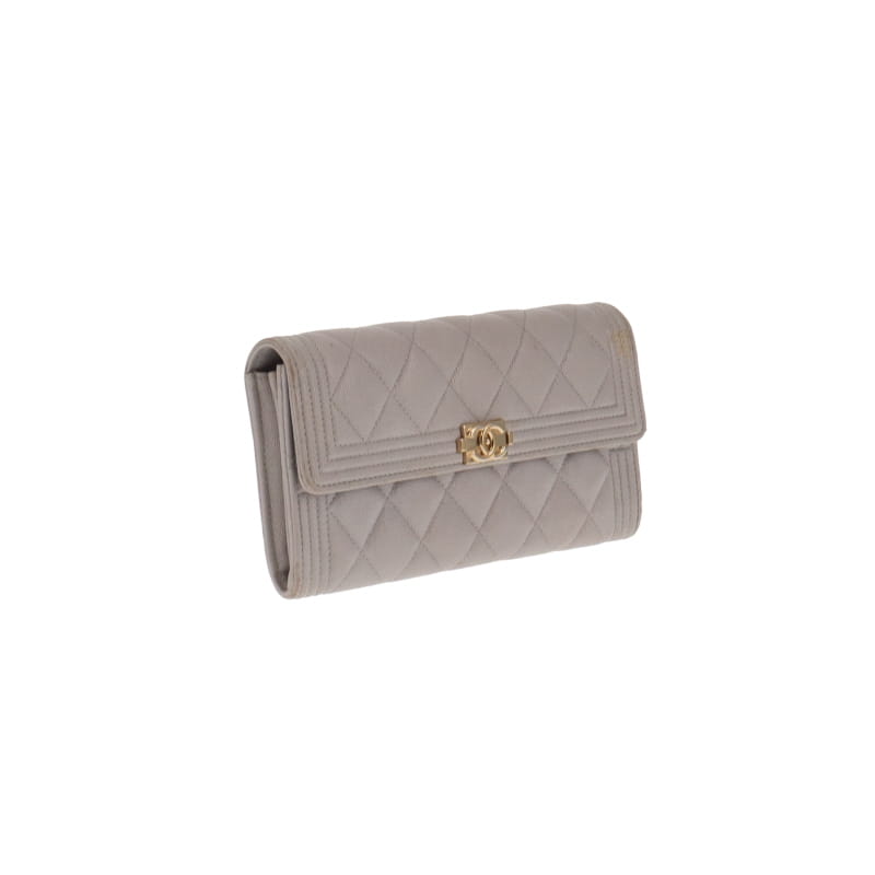 Chanel Boy Wallet Glazed Calf Grey (RRP €1300)