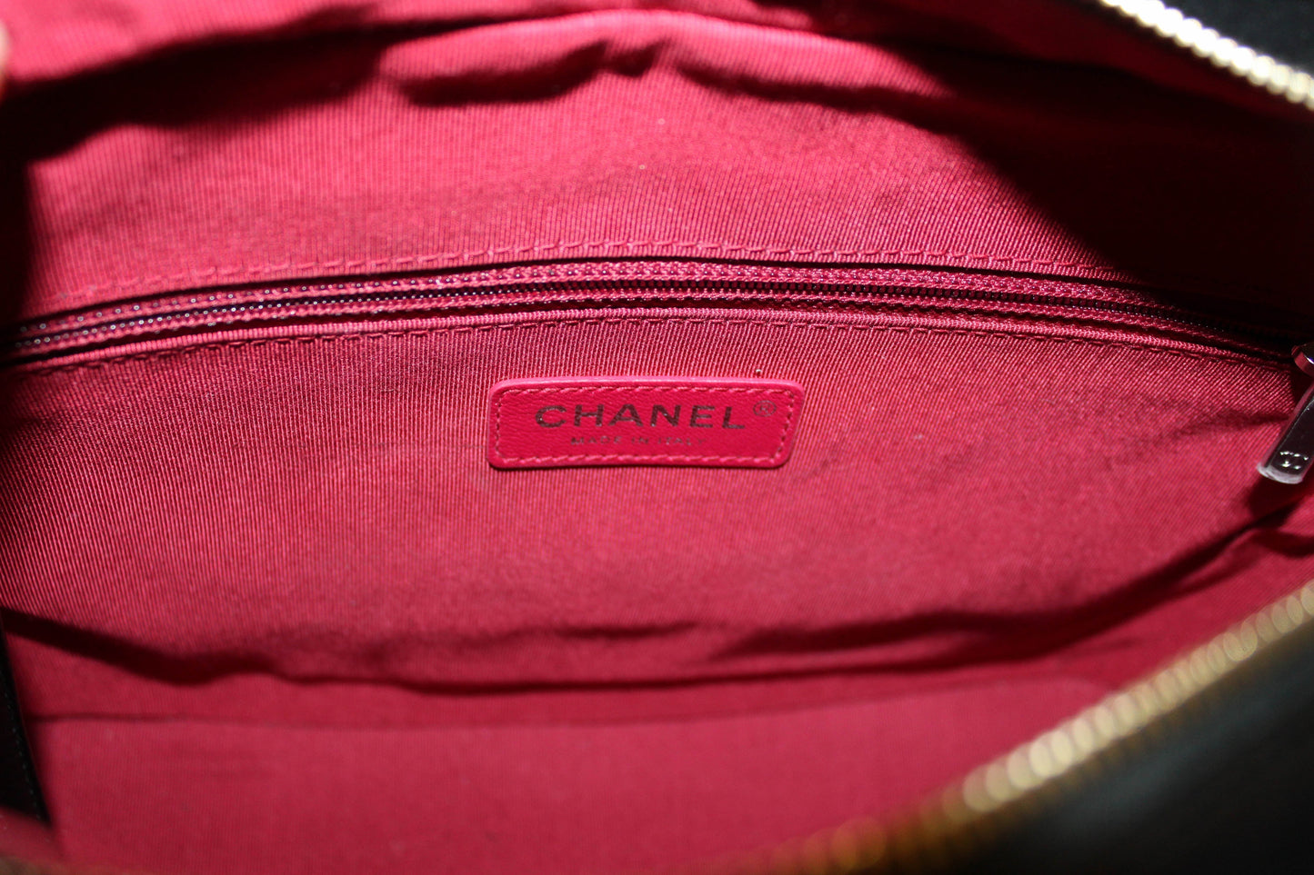 Chanel Medium Gabrielle Black Chevron Aged Calfskin Leather Hobo Bag