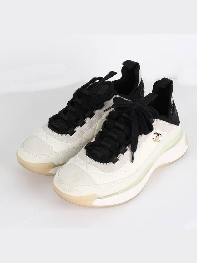 Mixed fiber quilting sneakers 36 5 Chanel