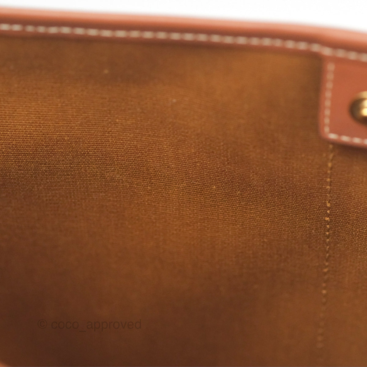Celine Small Bucket Triomphe Canvas Tan Calfskin