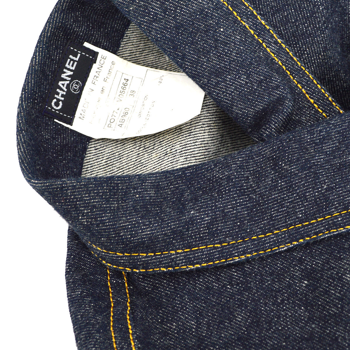 Chanel Sleeveless Vest Denim Jacket Indigo E97 #38
