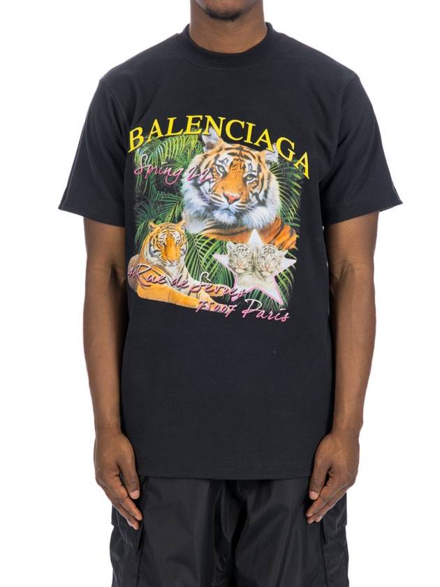 Luxury Balenciaga  FBI Print Reversible Short Sleeve T-Shirt Navy
