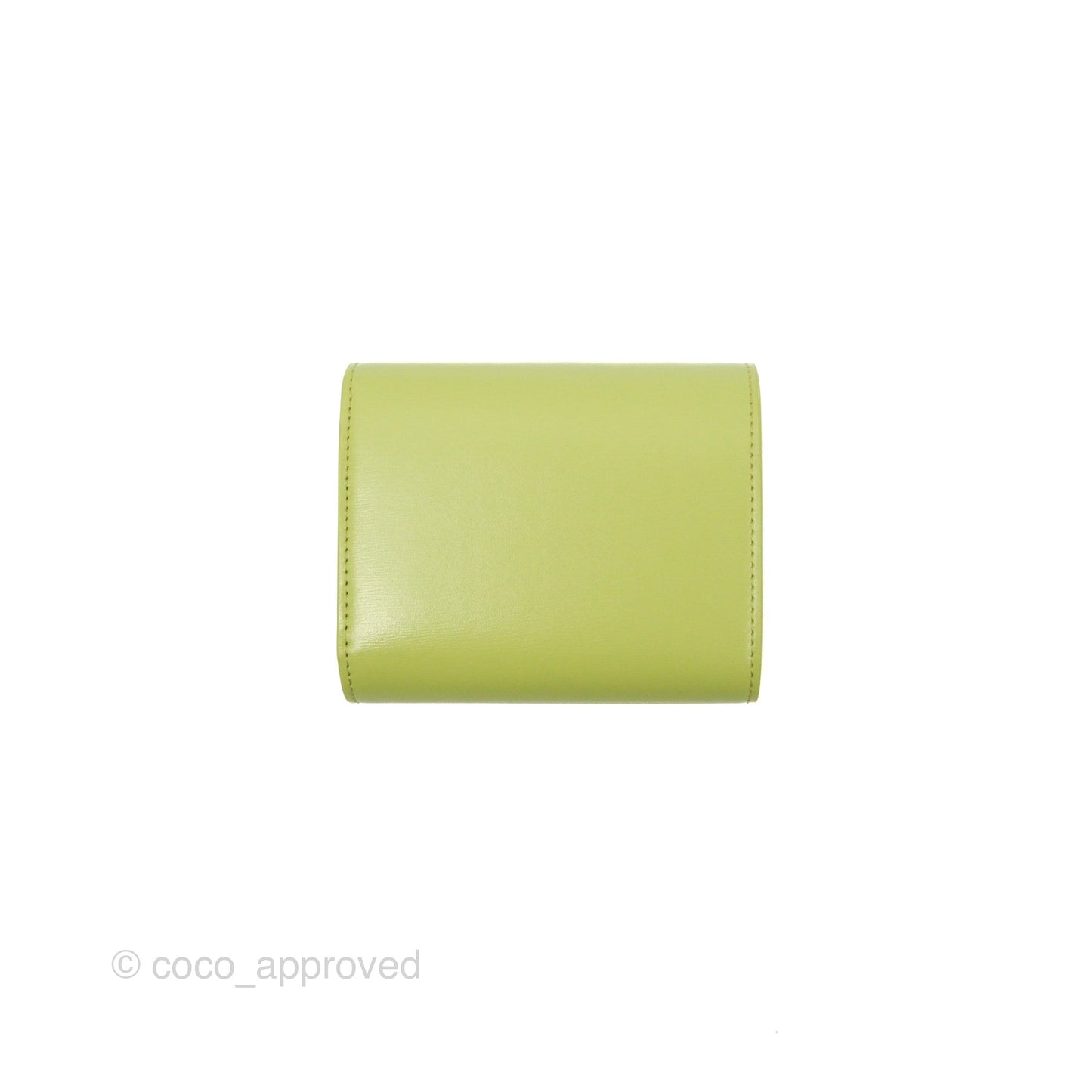 Celine Small Triomphe Flap Wallet Avocado Green Shiny Calfskin