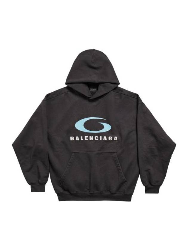 Luxury Balenciaga  Logo Hoodie Washed Black