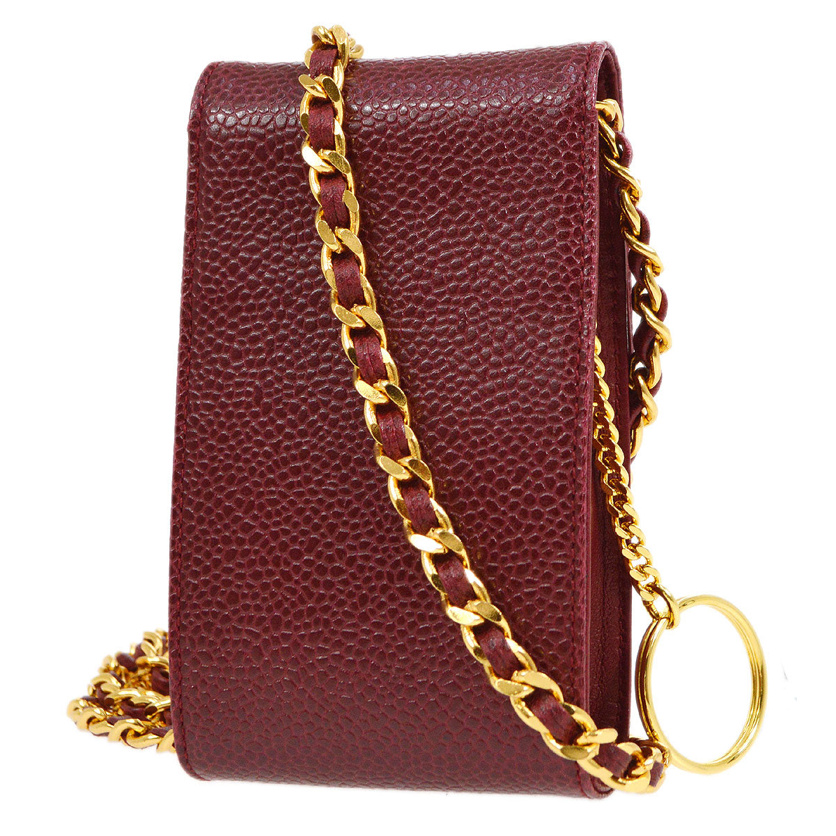 Chanel 1994-1996 Timeless Key Case Bordeaux Caviar