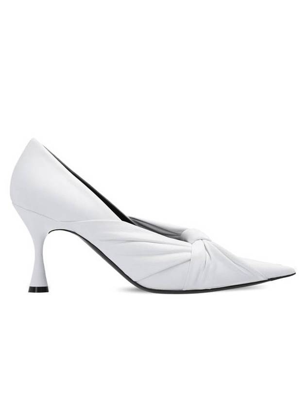 Luxury Balenciaga  Twist Drapy Leather Pumps White
