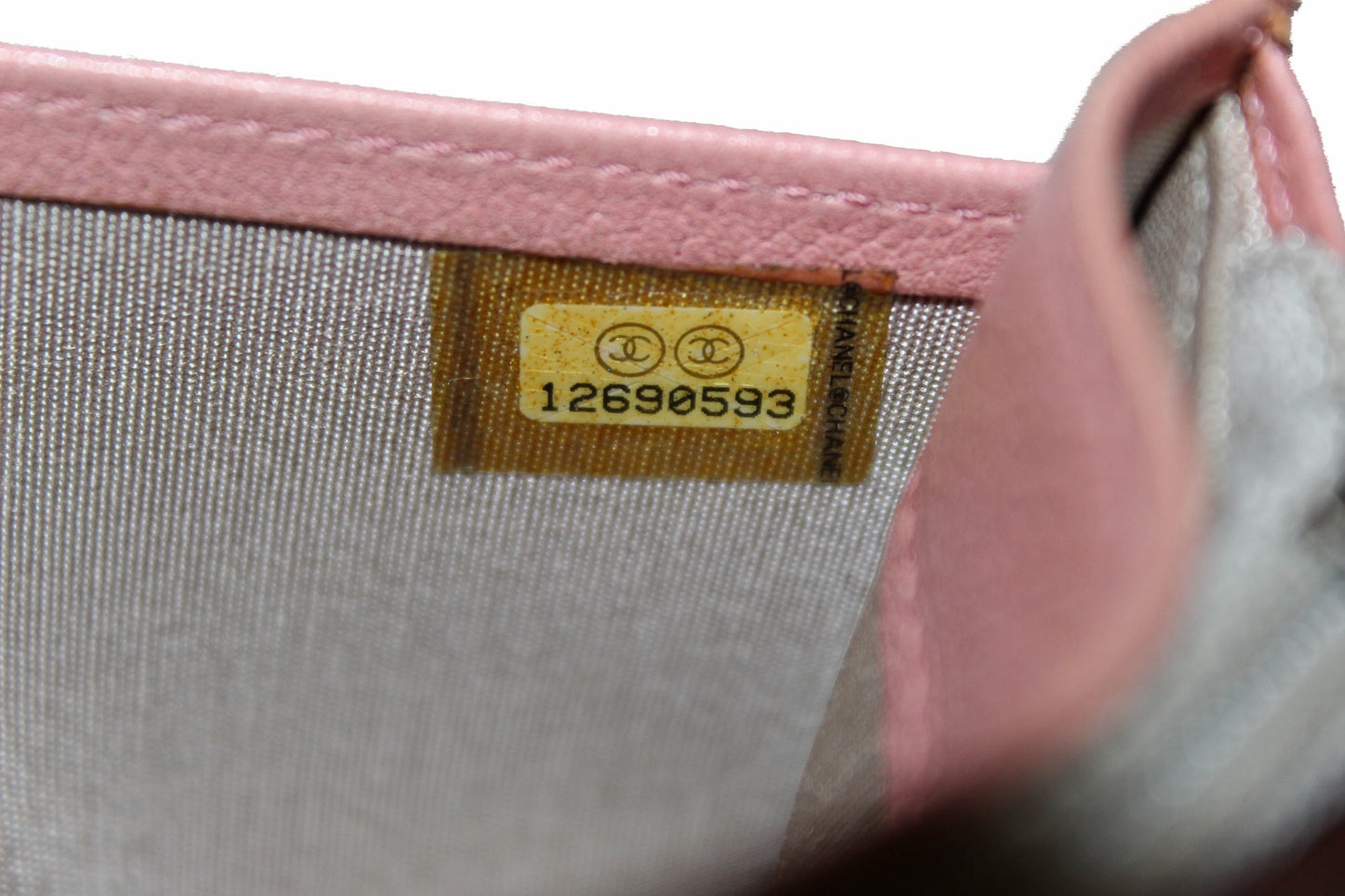 Chanel Pink Calfskin Leather Flap Camellia Wallet