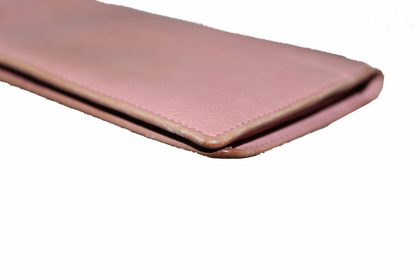 Chanel Pink Calfskin Leather Flap Camellia Wallet
