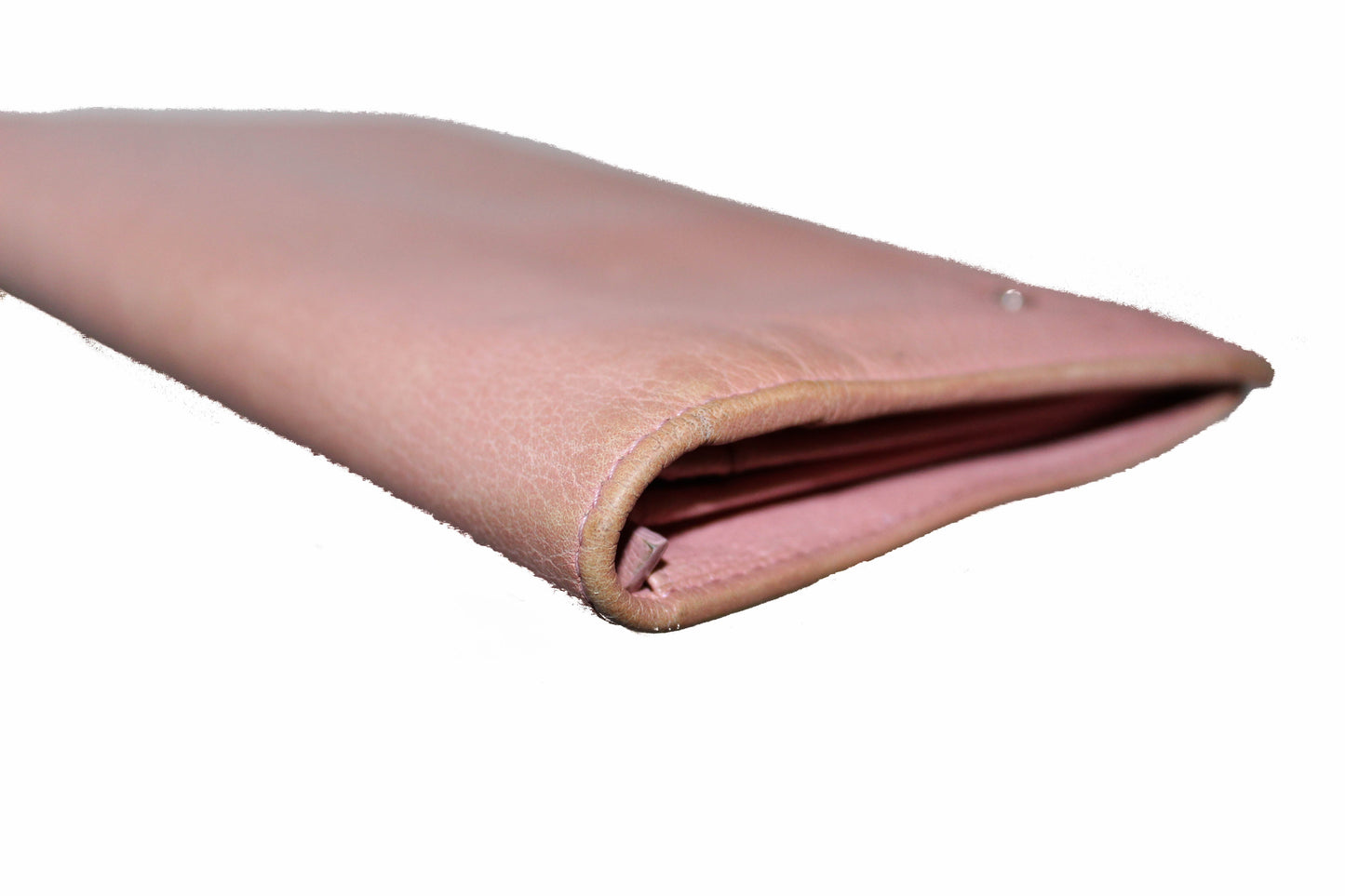 Chanel Pink Calfskin Leather Flap Camellia Wallet