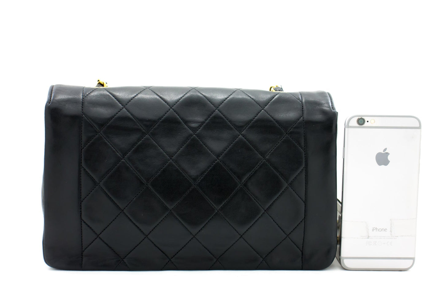 CHANEL Diana Flap Chain Shoulder Bag Black Quilted Lambskin Purse