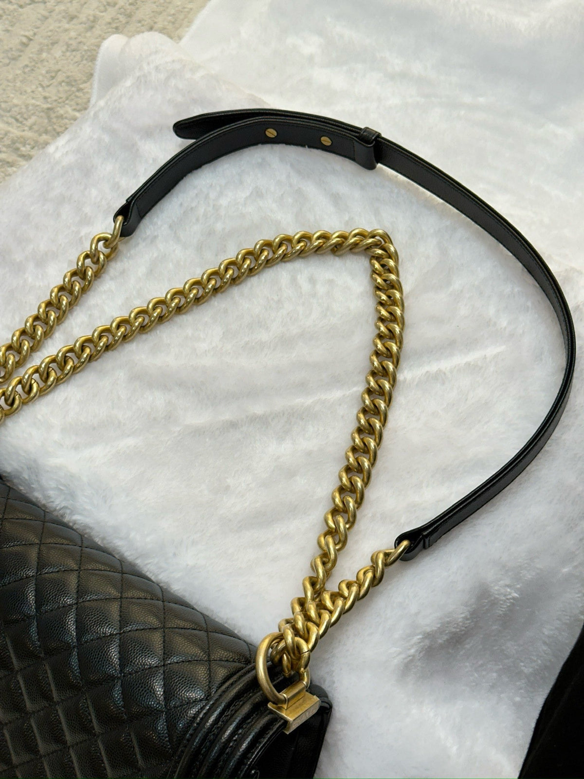 Chanel Medium Caviar Boy Bag Black GHW 27 holo card
