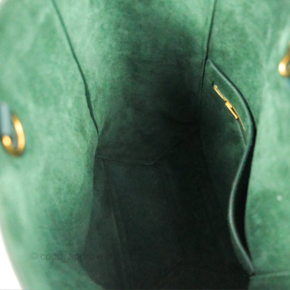 Celine Sangle Bucket Bag Grained Calfskin Dark Green