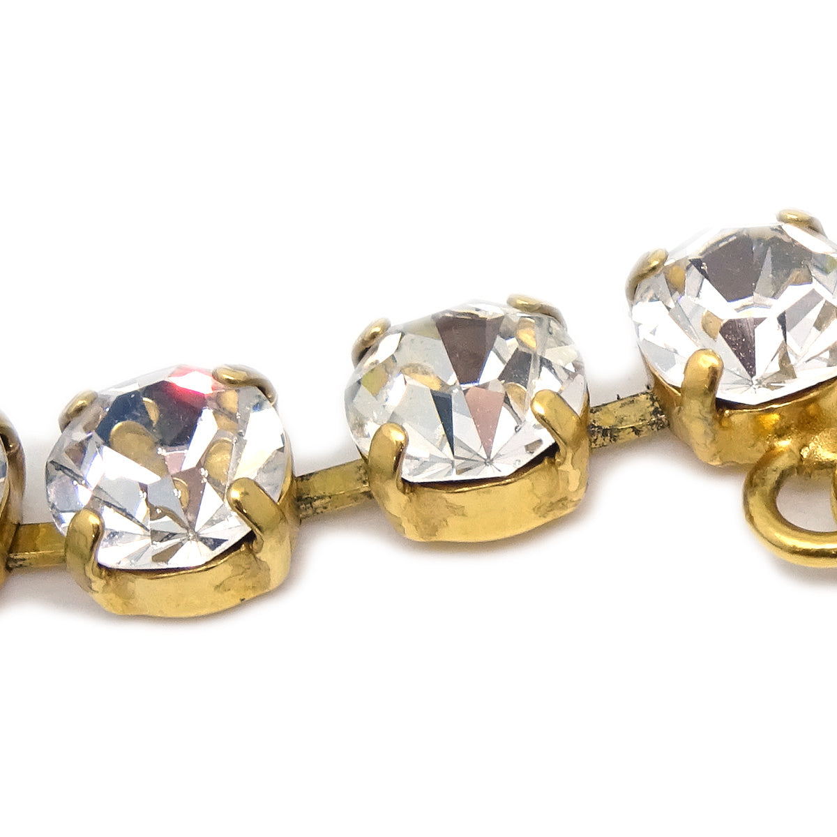 Chanel CC Chain Pendant Necklace Rhinestone Gold 96A