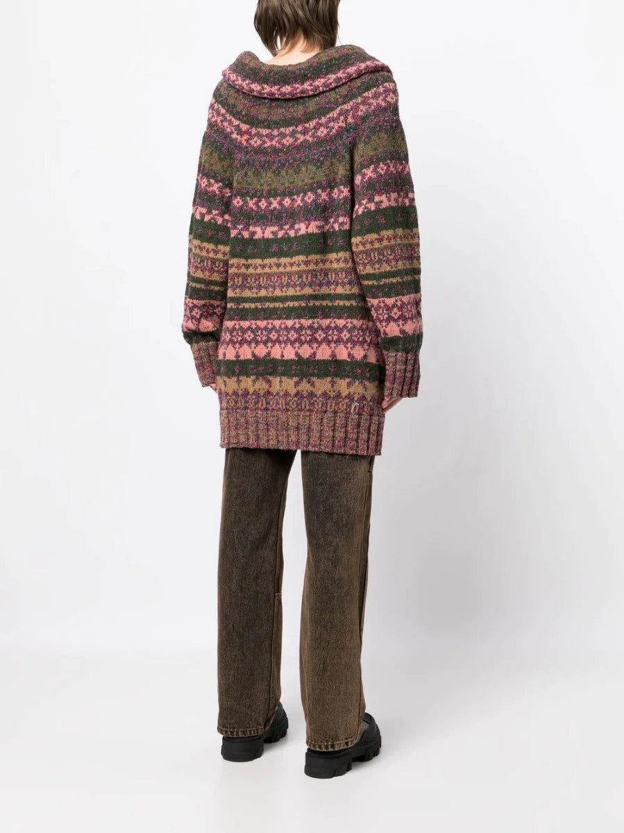 Intarsia Knit Cardigan