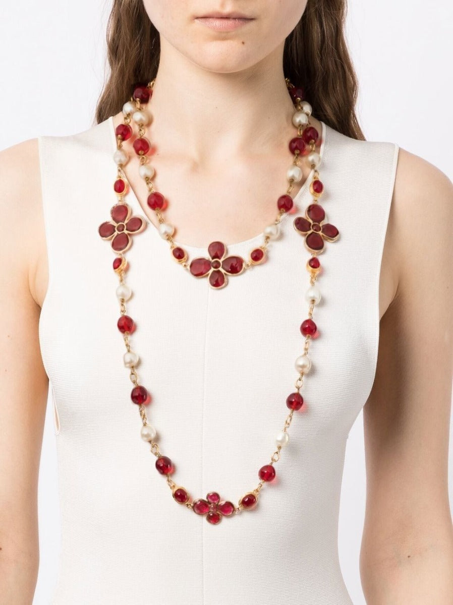 Top Quality Chanel Gripoix Pearl Bead-Detailed Necklace