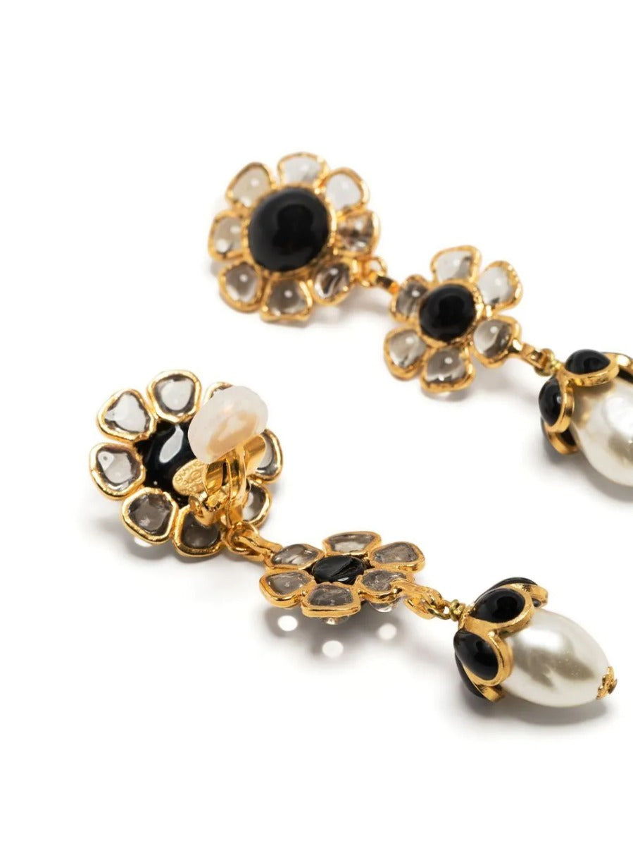 Top Quality Chanel Gripoix Floral Drop Earrings