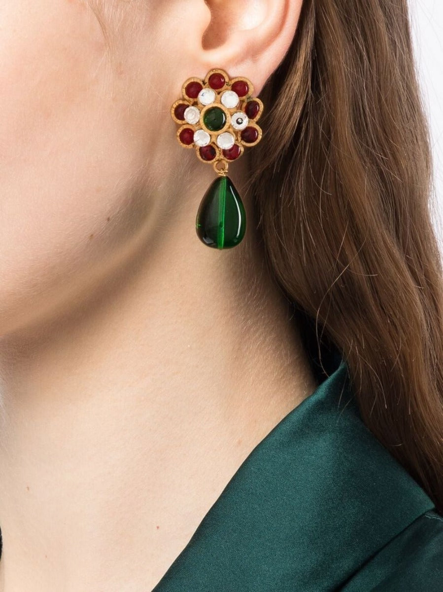 Top Quality Chanel Gripoix Glass-Bead Drop Earrings