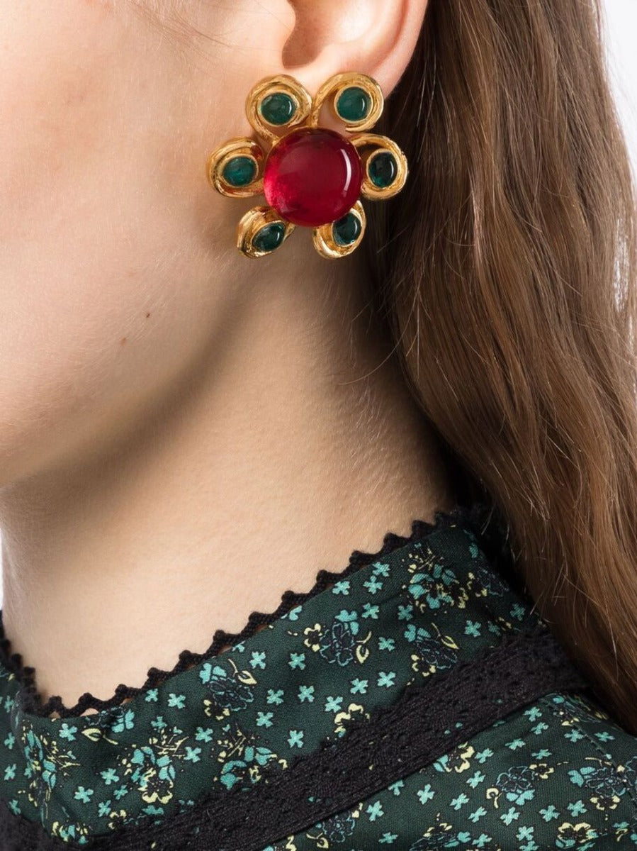Top Quality Chanel Gripoix Glass-Bead Clip-On Earrings