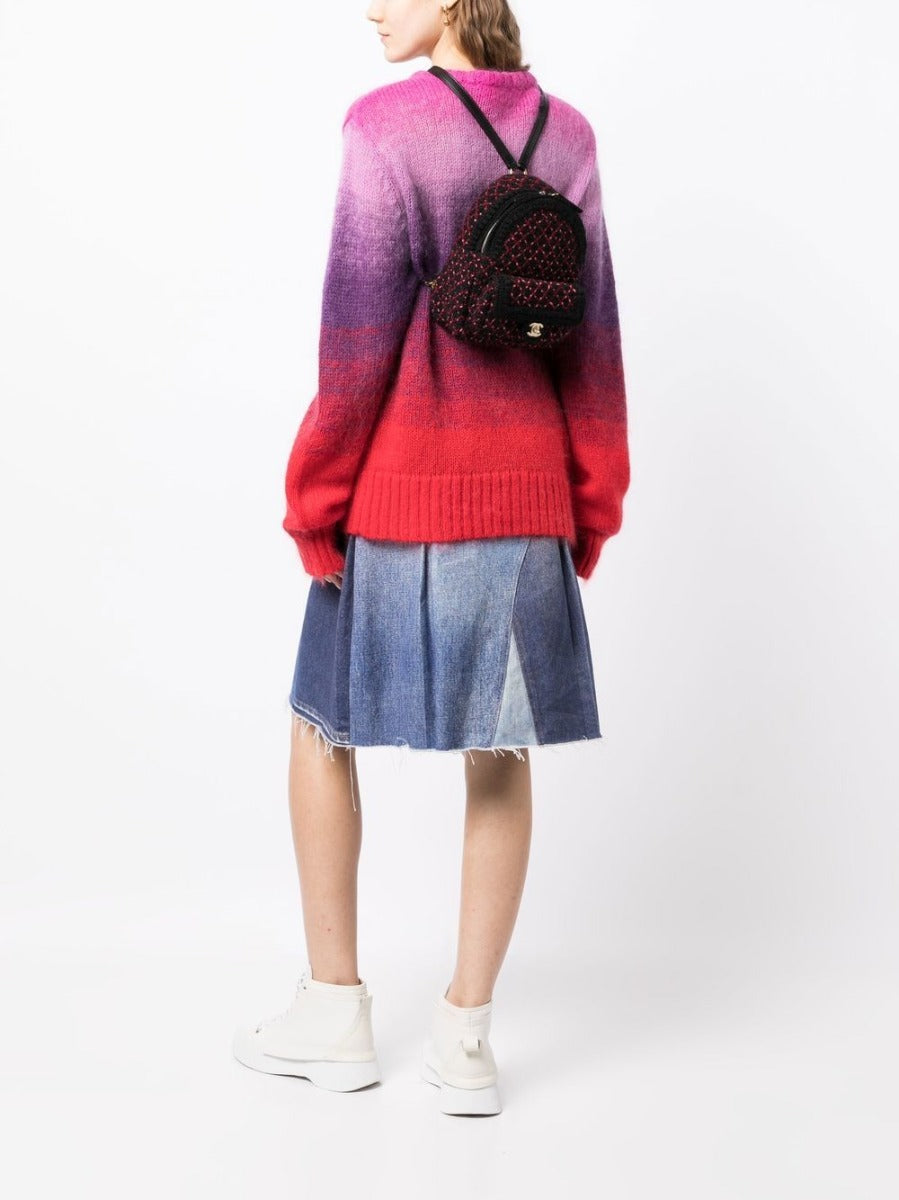 Diamond Quilted Tweed Backpack