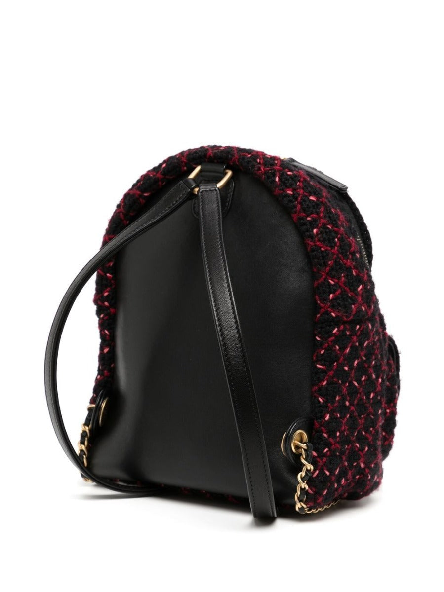 Diamond Quilted Tweed Backpack