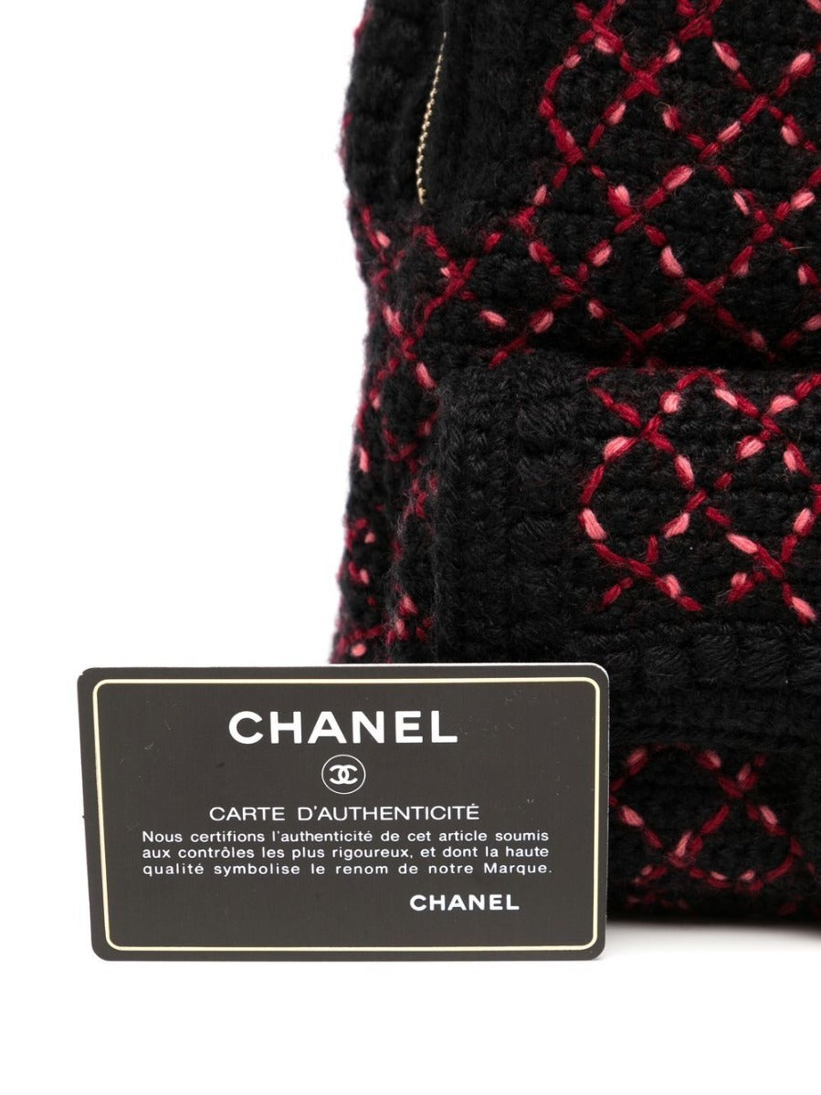 Diamond Quilted Tweed Backpack