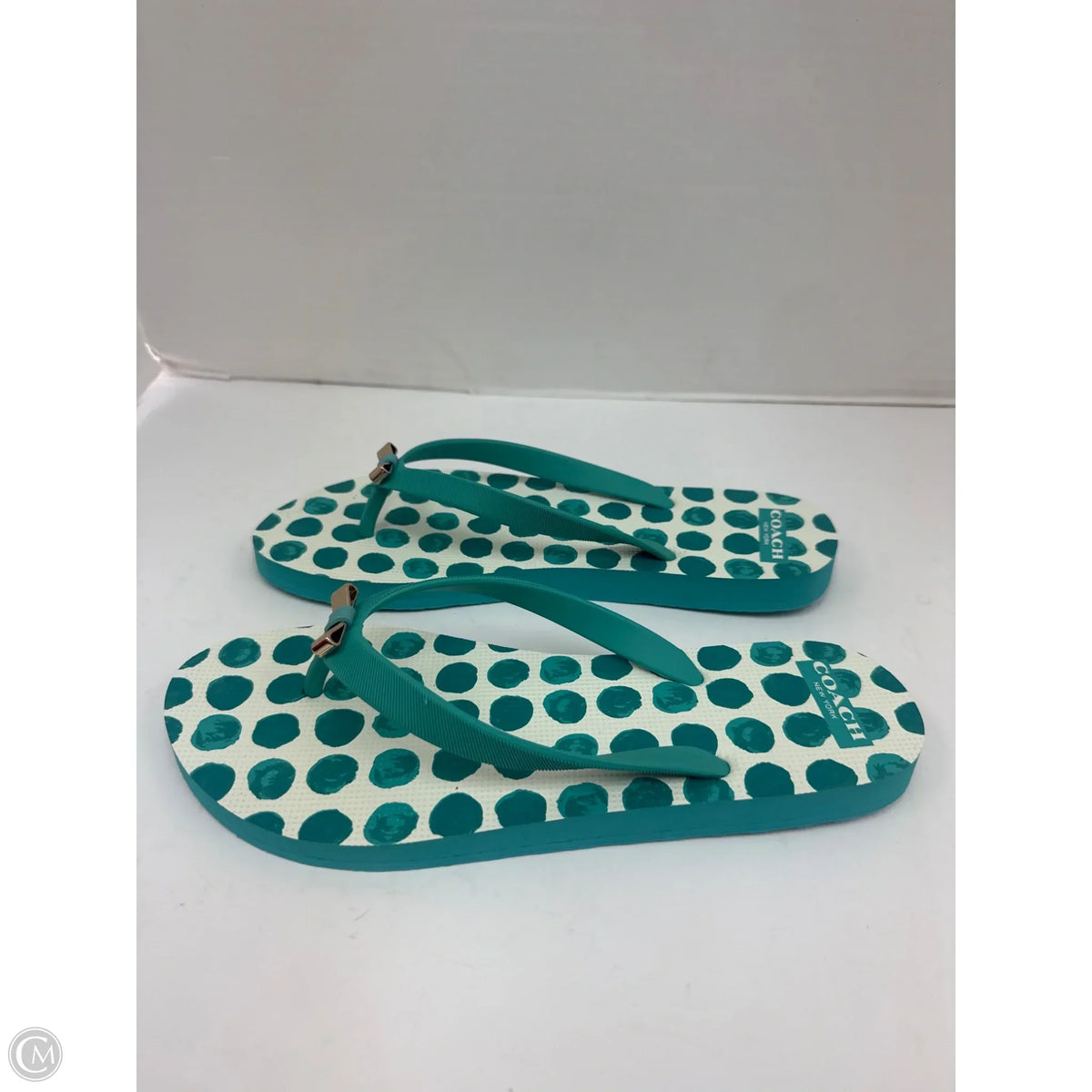 Sandals Designer By Coach In Aqua, Size: 9