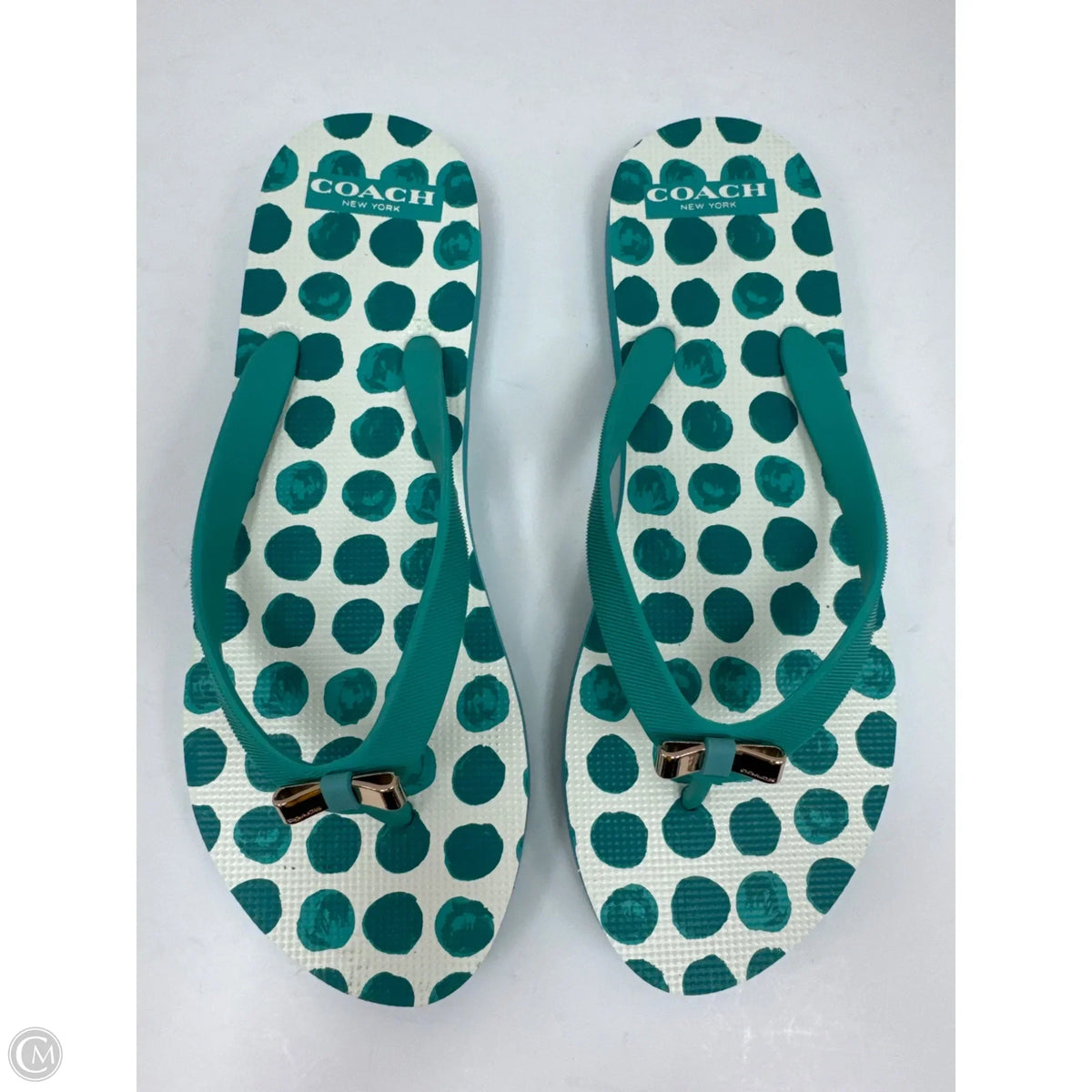 Sandals Designer By Coach In Aqua, Size: 9