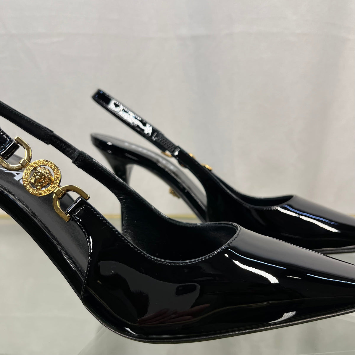 VERSACE 95' SlingBack Pumps 85mm Black SZ36