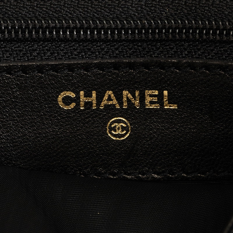 Chanel Double Folded Wallet Lambskin Black Ladies