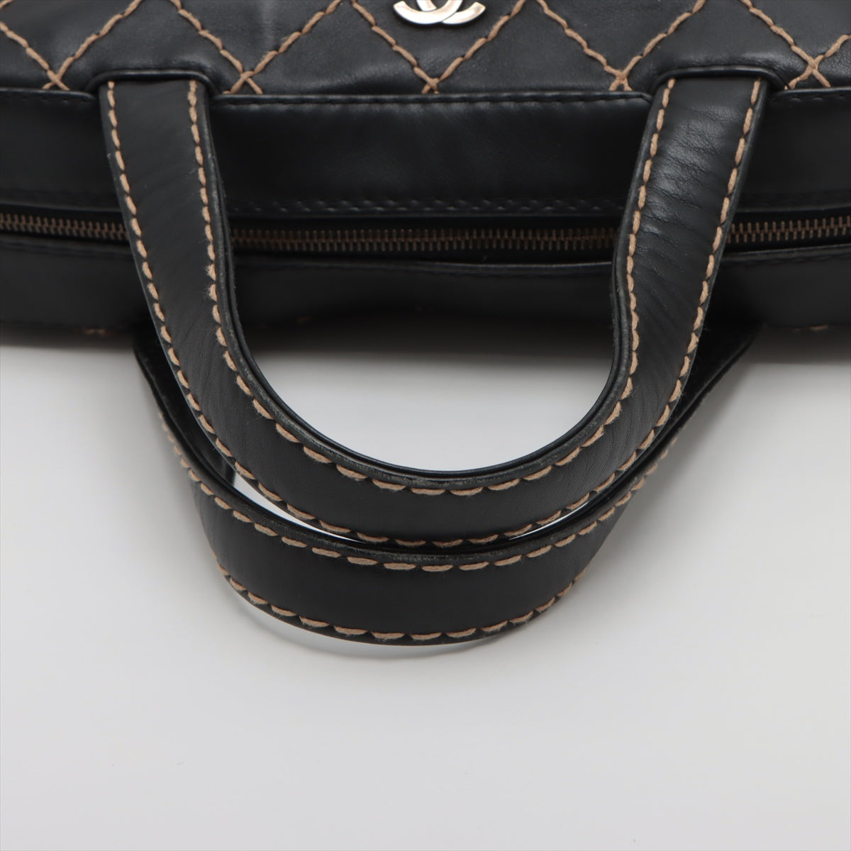 Chanel Wild Stitch  Handbag Black Gummetal G  6th