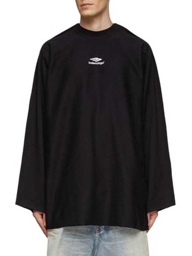 Luxury Balenciaga  Icon Flat Long Sleeve T-Shirt Black