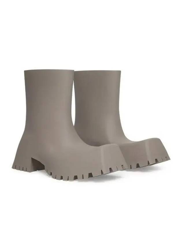 Luxury Balenciaga  Square Toe Rubber Rain Boots Beige