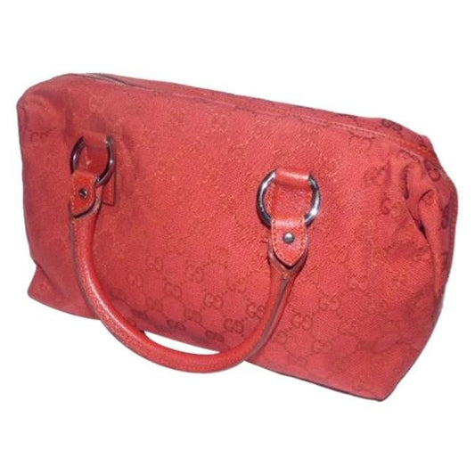 Gucci Red Guccissima Print Canvas And Leather Satchel