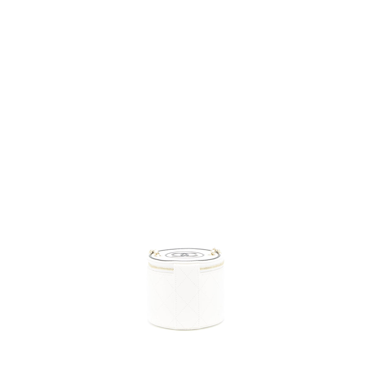 Chanel round vanity with chain white/ black with LGHW