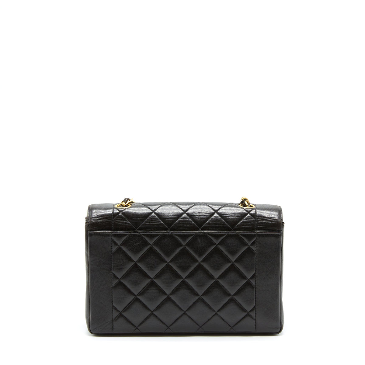 Chanel Vintage Medium Diana Flap Bag Lambskin Black GHW