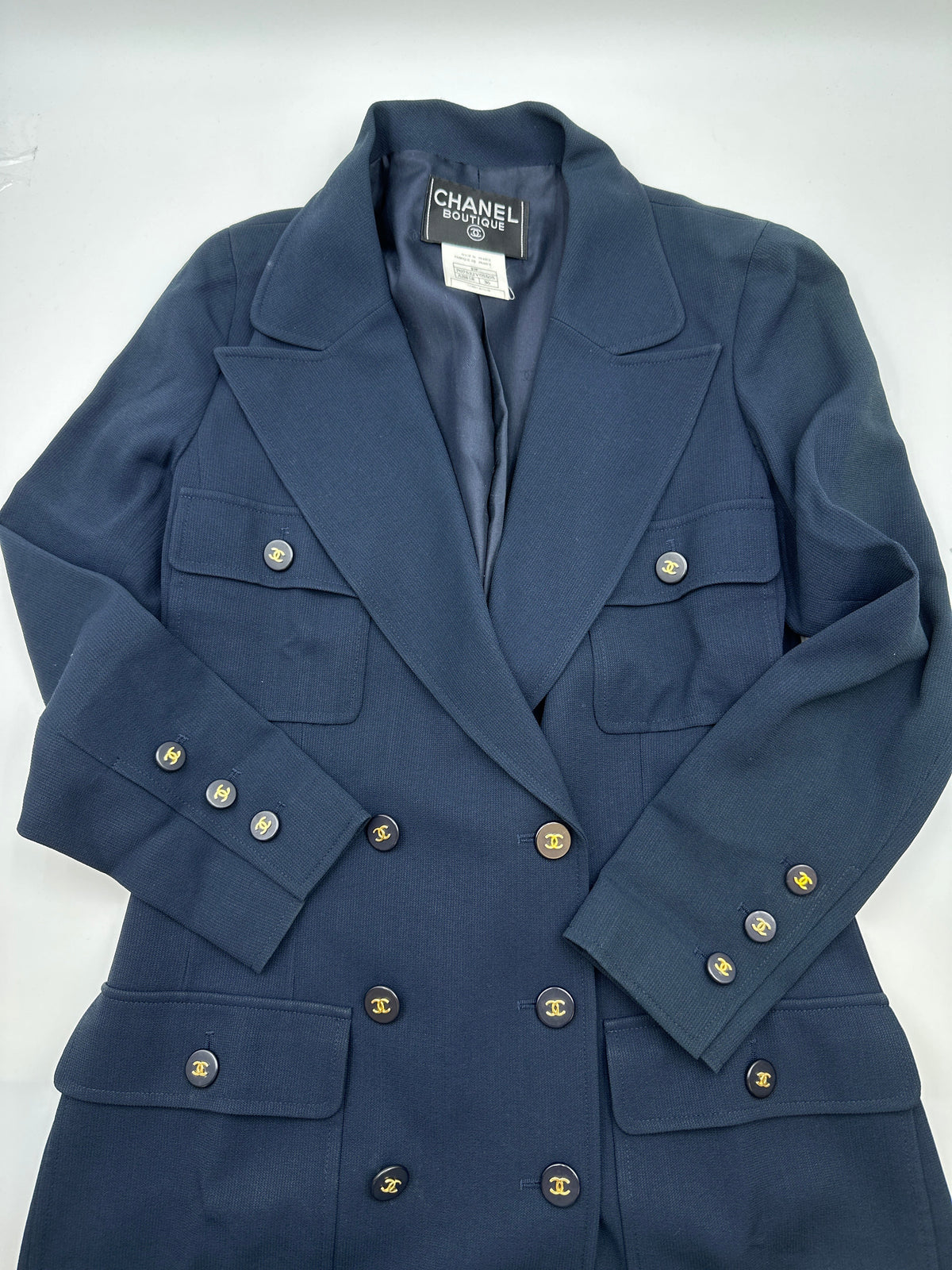 CHANEL NAVY LONG BLAZER DXBK0283