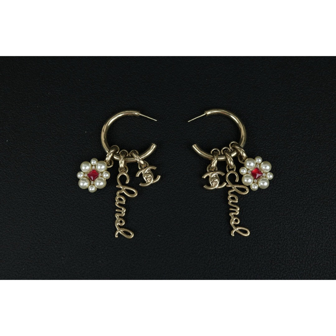 Excellent（Rank SA）｜ CHANEL Coco Mark Flowers Pearl Earrings｜X25030105